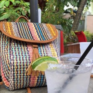 Multicolored Woven Mini Backpack